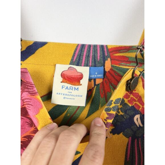 FARM Rio Anthropologie Sabrina Floral Boho Tropical Shorts Overalls Sz S - Picture 4 of 10